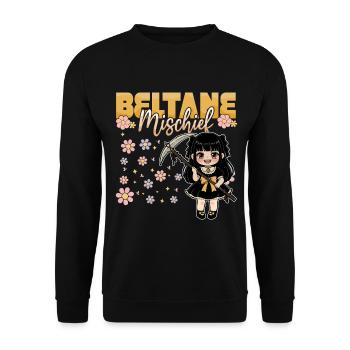 Beltane Mischief Feierlichkeiten zum Maitag – Heidentum - Unisex Pullover - Schwarz - Vorne - Alina (178cm) & Michal (187cm)