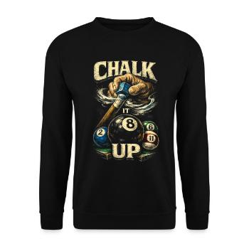 8-Ball Billard Chalk Up - Unisex Pullover - Schwarz - Vorne - Alina (178cm) & Michal (187cm)