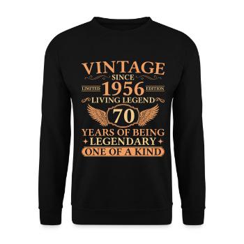 Vintage 1956 – Living Legend 70th Birthday - Unisex Sweatshirt - black - Front - Alina (178cm) & Michal (187cm)