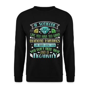 Diamantmaler, Stickerei, Diamantkünstler, - Unisex Pullover - Schwarz - Vorne - Alina (178cm) & Michal (187cm)
