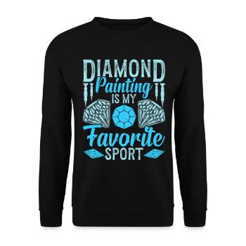 Diamantmalerei, mein Lieblingssport. Basteln - Unisex Pullover - Schwarz - Vorne - Alina (178cm) & Michal (187cm)