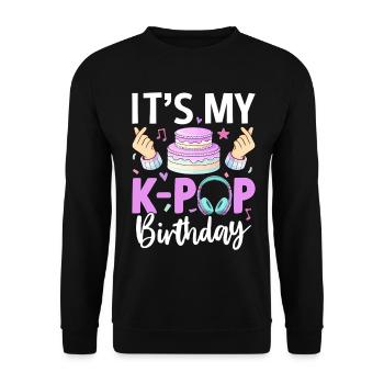 It's My K-Pop Birthday - Unisex Sweatshirt - black - Front - Alina (178cm) & Michal (187cm)