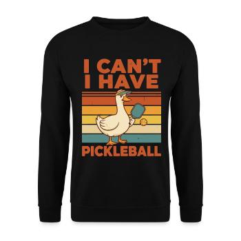 Pickleball-lustiger Pickleball-Pickleball - Unisex Pullover - Schwarz - Vorne - Alina (178cm) & Michal (187cm)