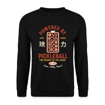 Les joueurs de pickleball adorent les raquettes sur le terrain de pickleball - Sweat-shirt Unisexe - noir - Devant - Alina (178cm) & Michal (187cm)