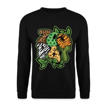 Safari Animals Zoo Party Jungle Zoo Birthday - Unisex Sweatshirt - black - Front - Alina (178cm) & Michal (187cm)