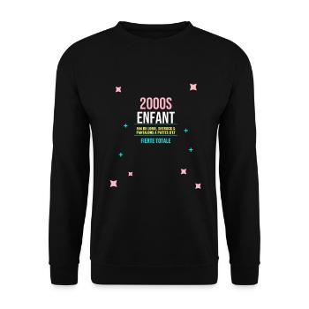 Enfant 2000s Fierté Totale - Sweat-shirt Unisexe - noir - Devant - Alina (178cm) & Michal (187cm)