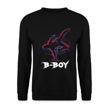 Breakdance B-Boy Street Dance Hip Hop - Unisex Sweatshirt - black - Front - Alina (178cm) & Michal (187cm)