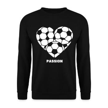Fußball Herz Passion Soccer Fan - Unisex Pullover - Schwarz - Vorne - Alina (178cm) & Michal (187cm)