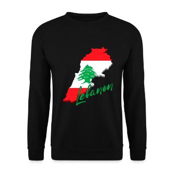 Carte avec le drapeau du Liban, j’adore le Liban - Sweat-shirt Unisexe - noir - Devant - Alina (178cm) & Michal (187cm)