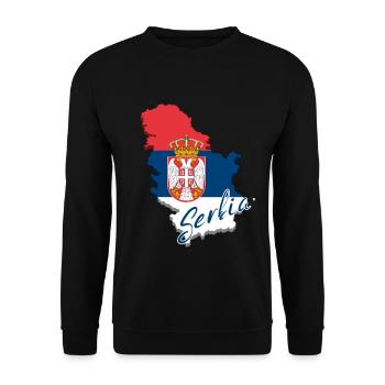 Carte avec le drapeau de la Serbie, j’adore la Serbie - Sweat-shirt Unisexe - noir - Devant - Alina (178cm) & Michal (187cm)