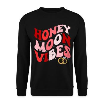 Flitterwochen-Vibes Neue Bräute Hochzeit gerade verheiratet - Unisex Pullover - Schwarz - Vorne - Alina (178cm) & Michal (187cm)
