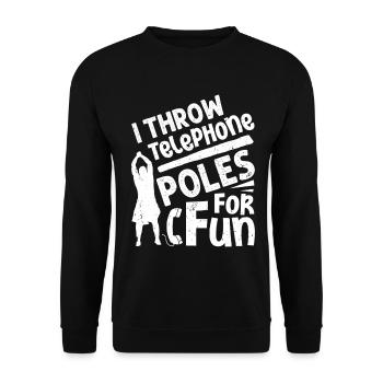 Scottish Festival Games Highlander Caber Tossing - Unisex Sweatshirt - black - Front - Alina (178cm) & Michal (187cm)