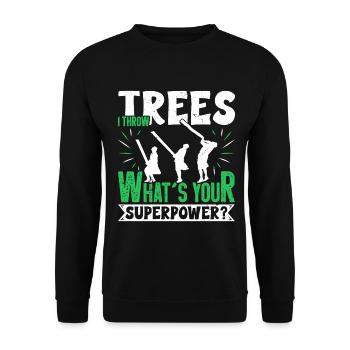  Caber Tossing Scottish Highland Games Highlander - Unisex Sweatshirt - black - Front - Alina (178cm) & Michal (187cm)
