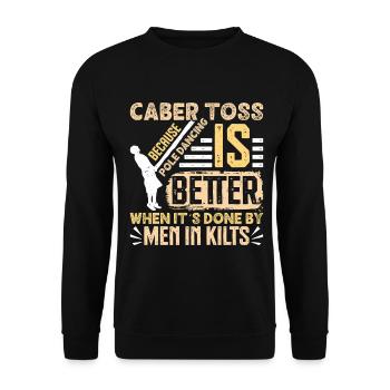 Caber Toss Pole Dancing Scottish Highland - Unisex Pullover - Schwarz - Vorne - Alina (178cm) & Michal (187cm)
