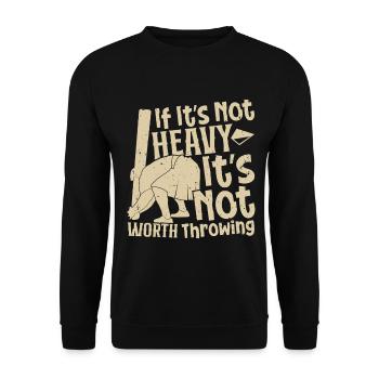  Caber Toss Scottish Games Highlander Highland - Unisex Sweatshirt - black - Front - Alina (178cm) & Michal (187cm)
