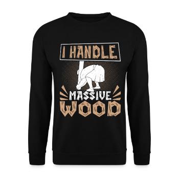 Jeux écossais des Highlands : je manipule un bois massif - Sweat-shirt Unisexe - noir - Devant - Alina (178cm) & Michal (187cm)