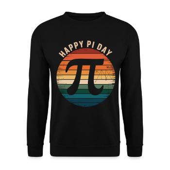 Happy Pi Day Shirt Retro Mathematik Geschenk - Unisex Pullover - Schwarz - Vorne - Alina (178cm) & Michal (187cm)