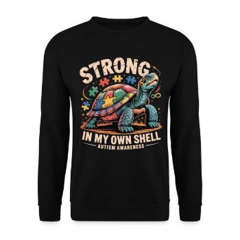 Motif de puzzle tortue de la chemise autiste - Sweat-shirt Unisexe - noir - Devant - Alina (178cm) & Michal (187cm)