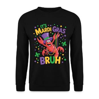 Mardi Gras Crab Shirt It's Mardi Gras Broth - Unisex Sweatshirt - black - Front - Alina (178cm) & Michal (187cm)