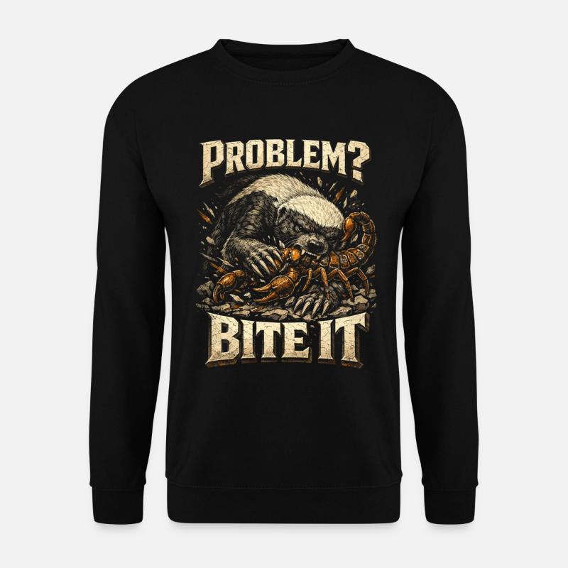 Honey Badger Honey Badger Dyreproblem? Bid i den - Unisex sweater - sort