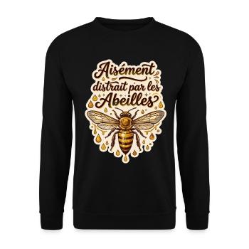 Apiculteur apicultrice abeilles humour apiculture - Sweat-shirt Unisexe - noir - Devant - Alina (178cm) & Michal (187cm)