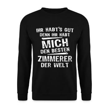 Zimmerer - Unisex Pullover - Schwarz - Vorne - Alina (178cm) & Michal (187cm)