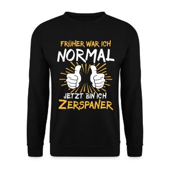 Zerspaner Spruch - Unisex Pullover - Schwarz - Vorne - Alina (178cm) & Michal (187cm)