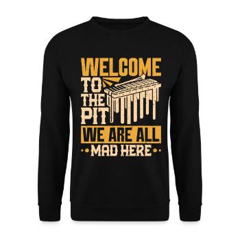Marimba Orchester Schlagzeuggrube - Unisex Pullover - Schwarz - Vorne - Alina (178cm) & Michal (187cm)