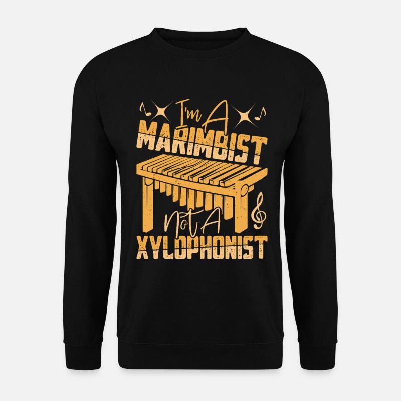 Marimbist, kein Xylophonist, Perkussionsmusiker - Unisex Pullover - Schwarz