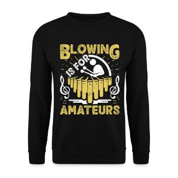 Marimba-Spieler-Blasen ist für Amateure. Percussion - Unisex Pullover - Schwarz - Vorne - Alina (178cm) & Michal (187cm)