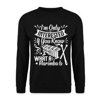 Marimbaspieler, Perkussionsinstrument-Musiker - Unisex Pullover - Schwarz - Vorne - Alina (178cm) & Michal (187cm)