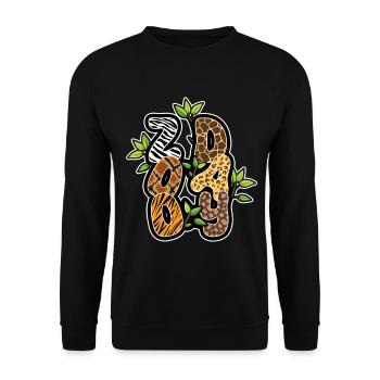 Animals Zoo Party Jungle Zoo Day Safari - Unisex Sweatshirt - black - Front - Alina (178cm) & Michal (187cm)