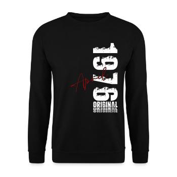 50th Birthday Gift Husband Original April 1976 - Unisex Sweatshirt - black - Front - Alina (178cm) & Michal (187cm)