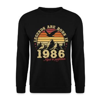 Legends sera un cadeau d’anniversaire vintage de 1986 - Sweat-shirt Unisexe - noir - Devant - Alina (178cm) & Michal (187cm)