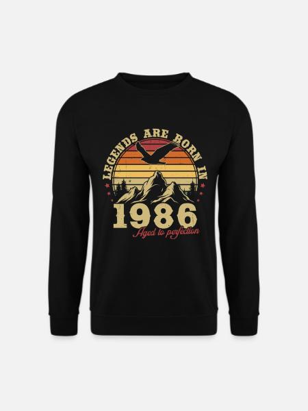 Legenden werden 1986 Jahrgang Geburtstag Geschenk - Unisex Pullover - Schwarz