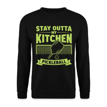 Pickleball Stay Outta My Kitchen funny player play - Unisex Sweatshirt - black - Front - Alina (178cm) & Michal (187cm)