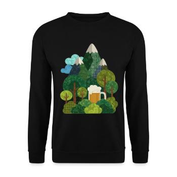 Montagnes, randonnée, bière, nature. - Sweat-shirt Unisexe - noir - Devant - Alina (178cm) & Michal (187cm)