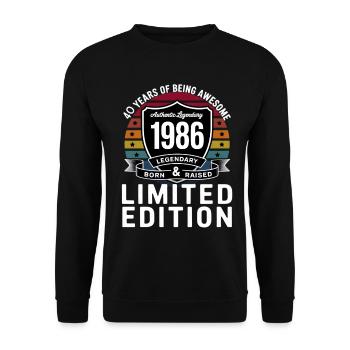Vintage 1986 40th Birthday Gift Men Women 40 - Sweat-shirt Unisexe - noir - Devant - Alina (178cm) & Michal (187cm)