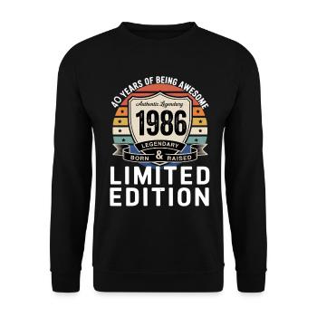 Vintage 1986 40th Birthday Gift Men Women 40 - Sweat-shirt Unisexe - noir - Devant - Alina (178cm) & Michal (187cm)