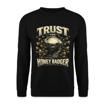 Honey Badger Trust L’animal Honey Badger - Sweat-shirt Unisexe - noir - Devant - Alina (178cm) & Michal (187cm)