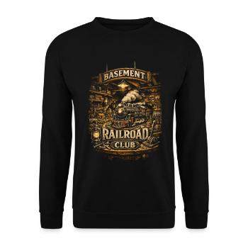 Model Railroad Railroad Basement Railroad Club - Unisex Sweatshirt - black - Front - Alina (178cm) & Michal (187cm)