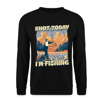 Fliegenfischen Fliegenangler Knot Today - Unisex Pullover - Schwarz - Vorne - Alina (178cm) & Michal (187cm)