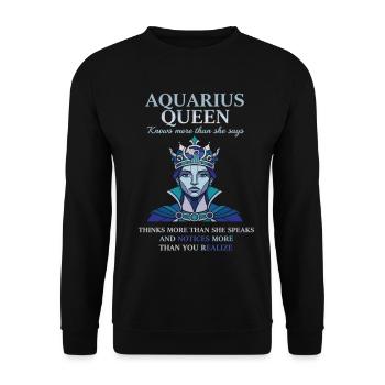 Reine du Verseau Zodiaque Verseau - Sweat-shirt Unisexe - noir - Devant - Alina (178cm) & Michal (187cm)