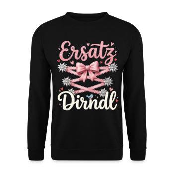 Trachtenshirt Damen Trachten T-Shirt Dirndl Ersatz - Unisex Pullover - Schwarz - Vorne - Alina (178cm) & Michal (187cm)