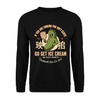 Pickleball Terrain de joueur drôle Allez chercher de la crème - Sweat-shirt Unisexe - noir - Devant - Alina (178cm) & Michal (187cm)