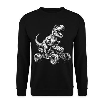 Quad Dinosaur ATV Quad Driver Kids Offroad - Unisex Sweatshirt - black - Front - Alina (178cm) & Michal (187cm)