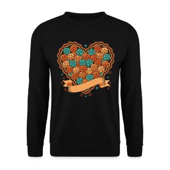 Pickleball-lustiger Spieler liebt Pickle-Ballplatz - Unisex Pullover - Schwarz - Vorne - Alina (178cm) & Michal (187cm)