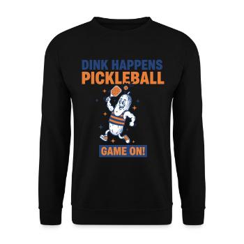 Pickleball-Dink passiert ein lustiges Spielerspiel - Unisex Pullover - Schwarz - Vorne - Alina (178cm) & Michal (187cm)