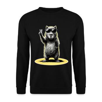 Paix de Capybara - Sweat-shirt Unisexe - noir - Devant - Alina (178cm) & Michal (187cm)