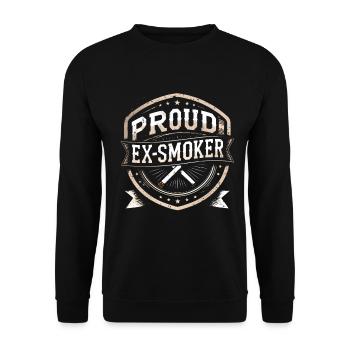 Non-fumeur, ex-fumeur, fier ex-fumeur. - Sweat-shirt Unisexe - noir - Devant - Alina (178cm) & Michal (187cm)